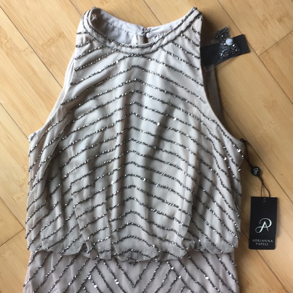 Adrianna Papell Art Deco Beaded halter Madigan - Picture 7 of 7